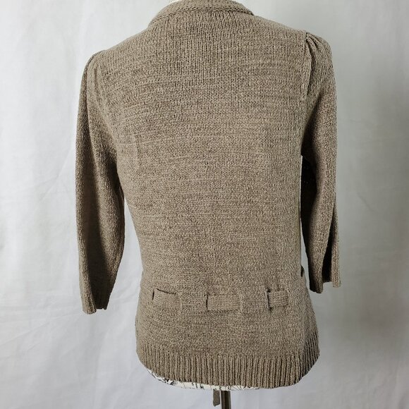 August Silk Brown Knit Belted Cardigan - Medium - Picture 2 of 3